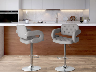 medium grey Bar Stools with Arms Set of 2 Jude Collection lifestyle scene by CorLiving#color_medium-grey