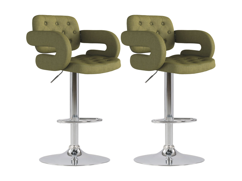 olive green Bar Stools with Arms Set of 2 Jude Collection product image by CorLiving