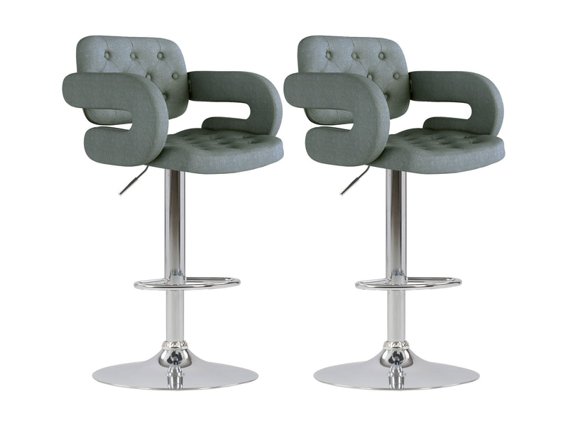 blue grey Bar Stools with Arms Set of 2 Jude Collection product image by CorLiving