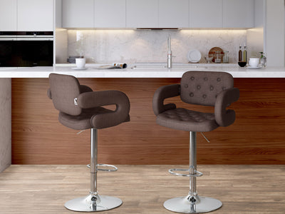 dark brown Bar Stools with Arms Set of 2 Jude Collection lifestyle scene by CorLiving#color_dark-brown