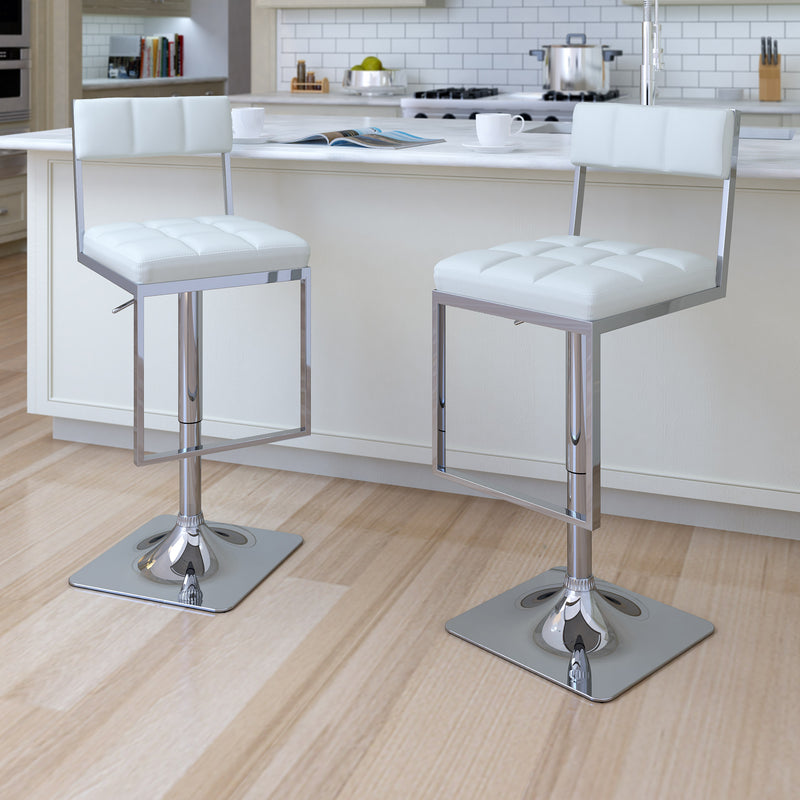 white Bar Stools Set of 2 Riley Collection lifestyle scene by CorLiving