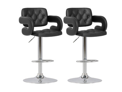 black Bar Stools with Arms Set of 2 Jude Collection product image by CorLiving#color_black