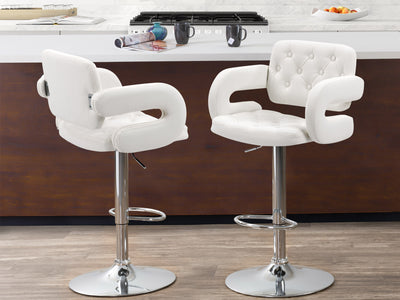 white Bar Stools with Arms Set of 2 Jude Collection lifestyle scene by CorLiving#color_white