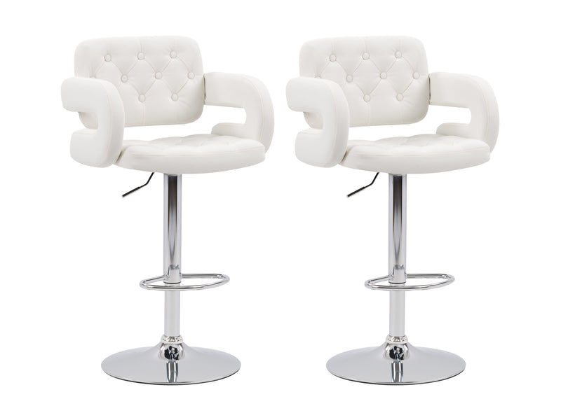 white Bar Stools with Arms Set of 2 Jude Collection product image by CorLiving