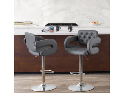 dark grey Bar Stools with Arms Set of 2 Jude Collection lifestyle scene by CorLiving#color_dark-grey