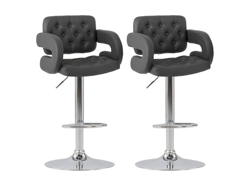 dark grey Bar Stools with Arms Set of 2 Jude Collection product image by CorLiving