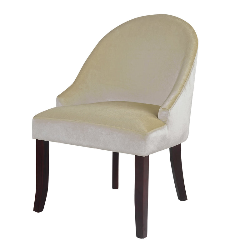 off white Velvet Curved Chair CorLiving Collection product image by CorLiving