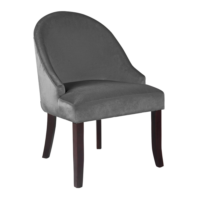 grey Velvet Curved Chair CorLiving Collection product image by CorLiving