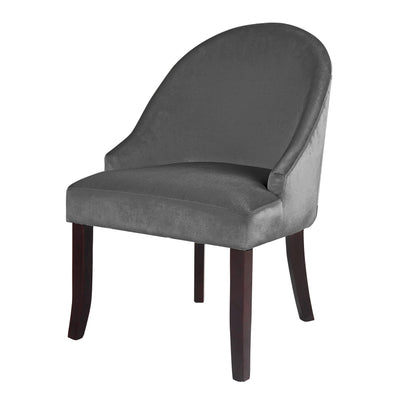 grey Velvet Curved Chair CorLiving Collection product image by CorLiving#color_grey