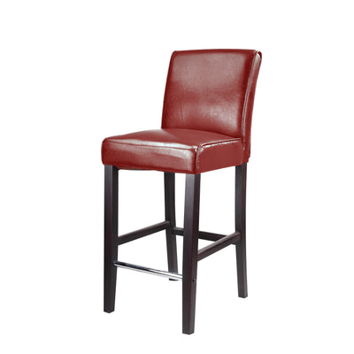 red Wooden Bar Stool Bar Height Ira Collection product image by CorLiving#color_red