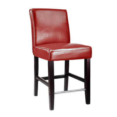 red Wooden Bar Stool Counter Height Ira Collection product image by CorLiving#color_red