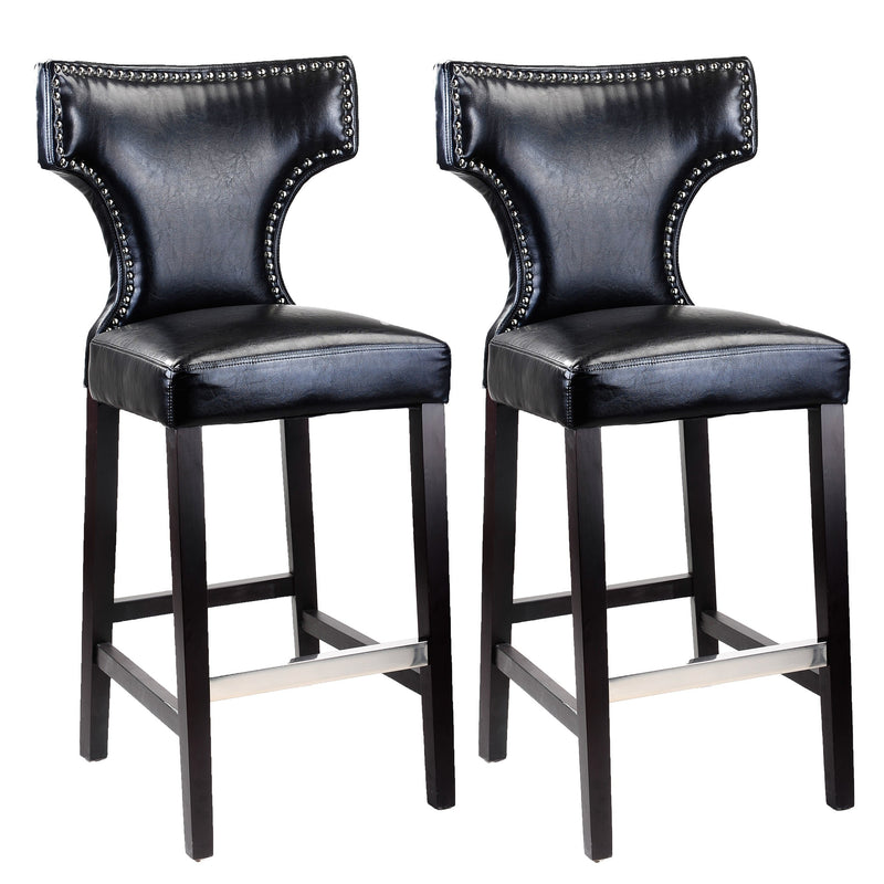 black Bar Height Bar Stools Set of 2 Aiden Collection product image by CorLiving