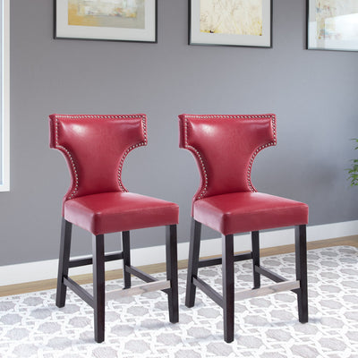 red Counter Height Bar Stools Set of 2 Aiden Collection lifestyle scene by CorLiving#color_red