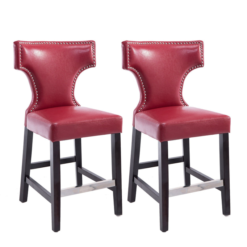 red Counter Height Bar Stools Set of 2 Aiden Collection product image by CorLiving