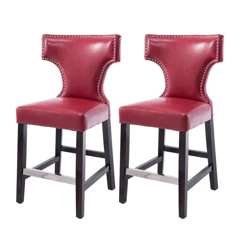 red Counter Height Bar Stools Set of 2 Aiden Collection product image by CorLiving