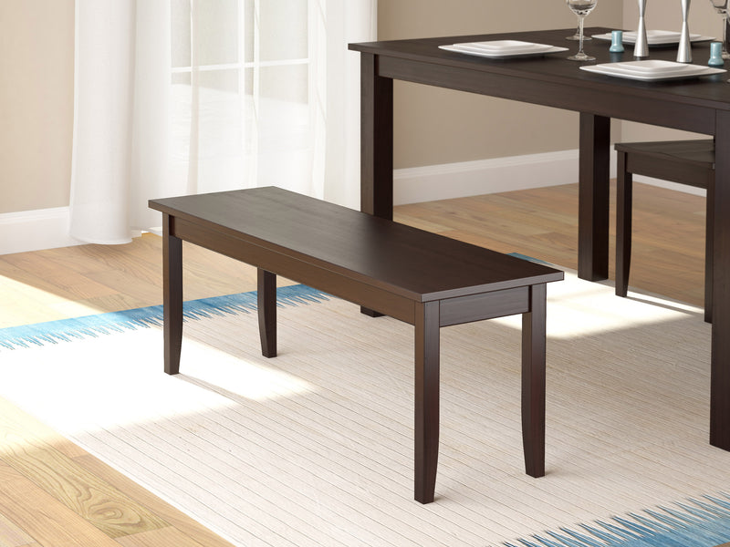 black brown Wood Dining Bench Atwood Collection lifestyle scene by CorLiving