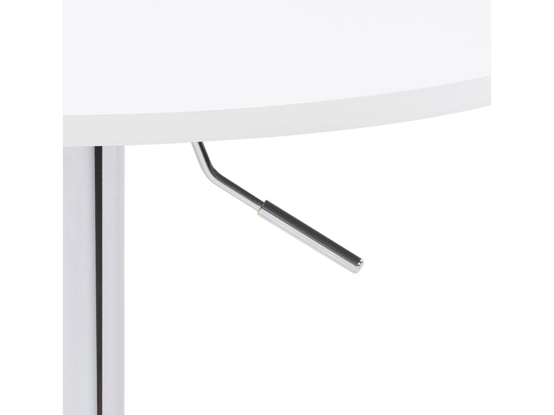white Adjustable Height Bar Table, Round Maya Collection detail image by CorLiving