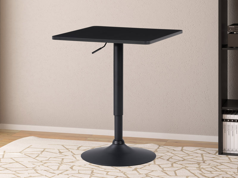 black Adjustable Height Bar Table, Square Maya Collection lifestyle scene by CorLiving