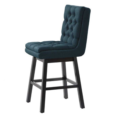 navy blue and dark brown Cushioned Bar Stools Set of 2 Leilani Collection product image by CorLiving#color_dpt-blue