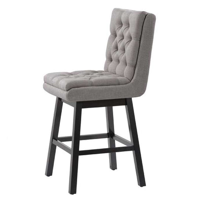 light grey and dark brown Cushioned Bar Stools Set of 2 Leilani Collection product image by CorLiving#color_dpt-grey