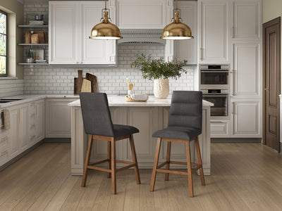 dark grey and brown Wood Bar Stools Set of 2 Lilibet Collection lifestyle scene by CorLiving#color_dpt-dark-grey