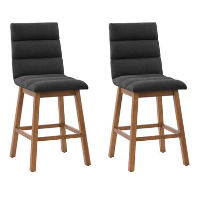 dark grey and brown Wood Bar Stools Set of 2 Lilibet Collection product image by CorLiving#color_dpt-dark-grey