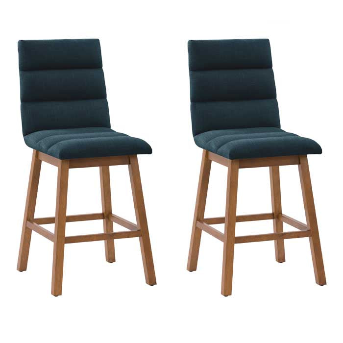 navy blue and brown Wood Bar Stools Set of 2 Lilibet Collection product image by CorLiving