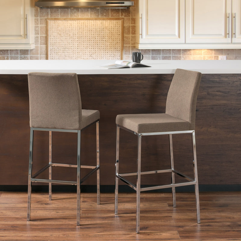 brown Bar Height Bar Stools Set of 2 Huntington Collection lifestyle scene by CorLiving