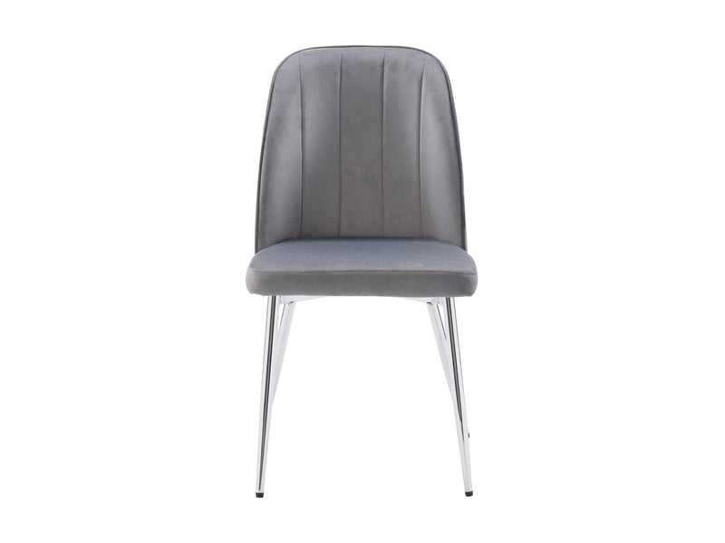 grey Velvet Dining Room Chairs, Set of 2 Noelle Collection product image by CorLiving