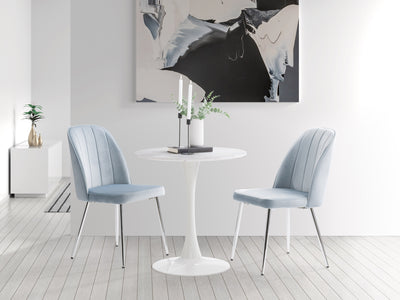 blue Velvet Dining Room Chairs, Set of 2 Noelle Collection lifestyle scene by CorLiving#color_blue