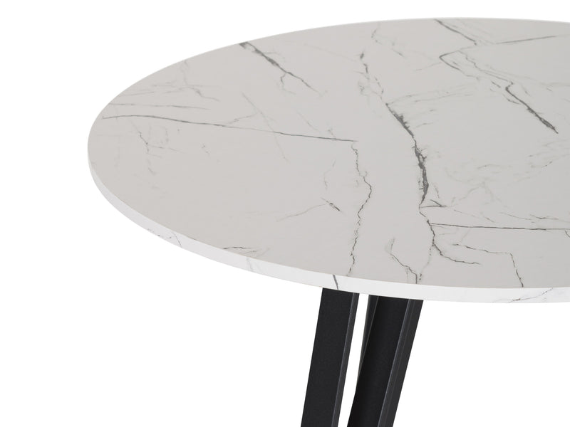 white marble Small Round Dining Table Ezra Collection detail image by CorLiving