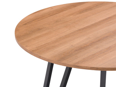 brown Small Round Dining Table Ezra Collection detail image by CorLiving#color_brown
