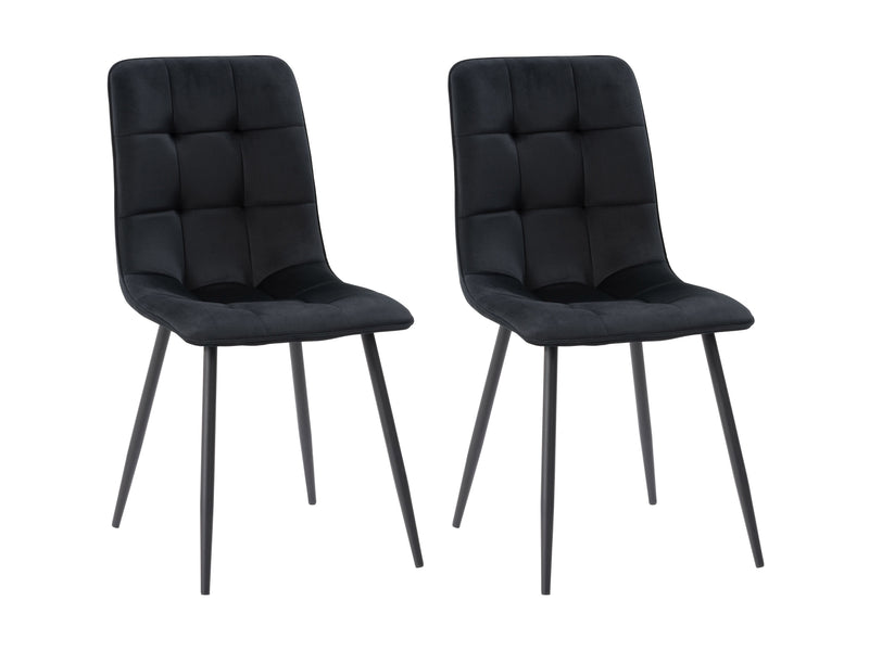 black Velvet Upholstered Dining Chairs, Set of 2 Nash Collection product image by CorLiving