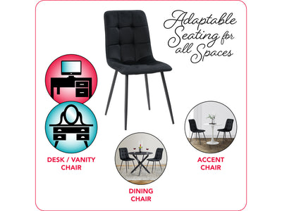 5pc Black Dining Room Set Elliot Collection infographic by CorLiving#color_elliot-black