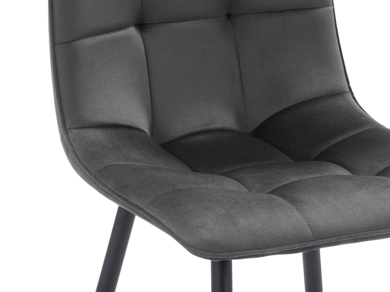 grey Velvet Upholstered Dining Chairs, Set of 2 Nash Collection detail image by CorLiving