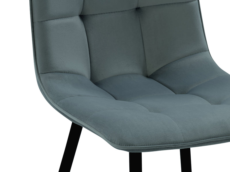 teal grey Velvet Upholstered Dining Chairs, Set of 2 Nash Collection detail image by CorLiving