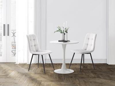 light grey Velvet Upholstered Dining Chairs, Set of 2 Nash Collection lifestyle scene by CorLiving#color_nash-light-grey-velvet
