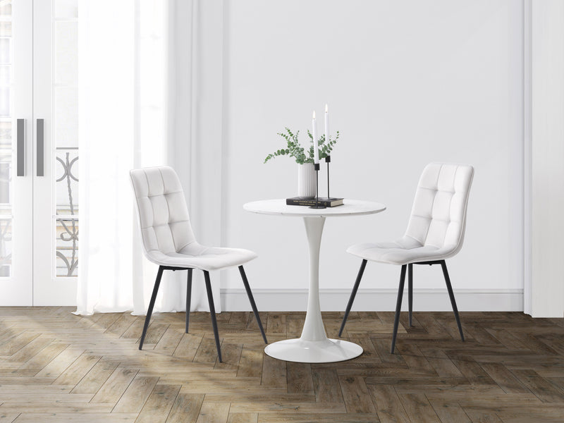 light grey Velvet Upholstered Dining Chairs, Set of 2 Nash Collection lifestyle scene by CorLiving