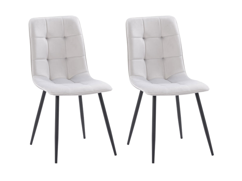 light grey Velvet Upholstered Dining Chairs, Set of 2 Nash Collection product image by CorLiving