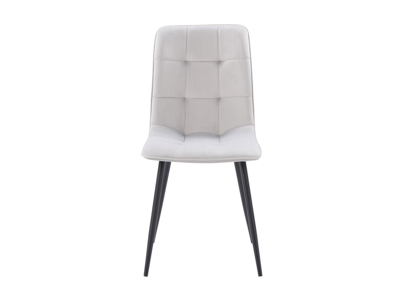 light grey Velvet Upholstered Dining Chairs, Set of 2 Nash Collection product image by CorLiving