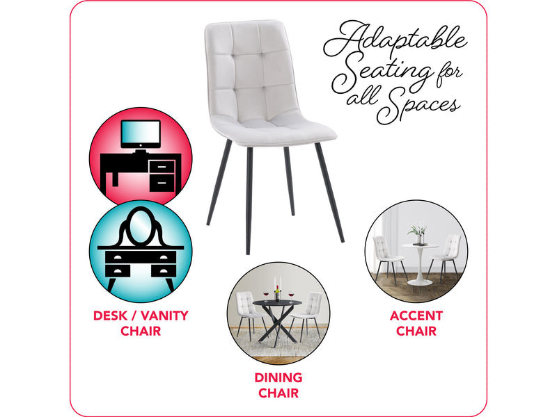 grey 5pc Round Dining Table Set Ezra Collection infographic by CorLiving