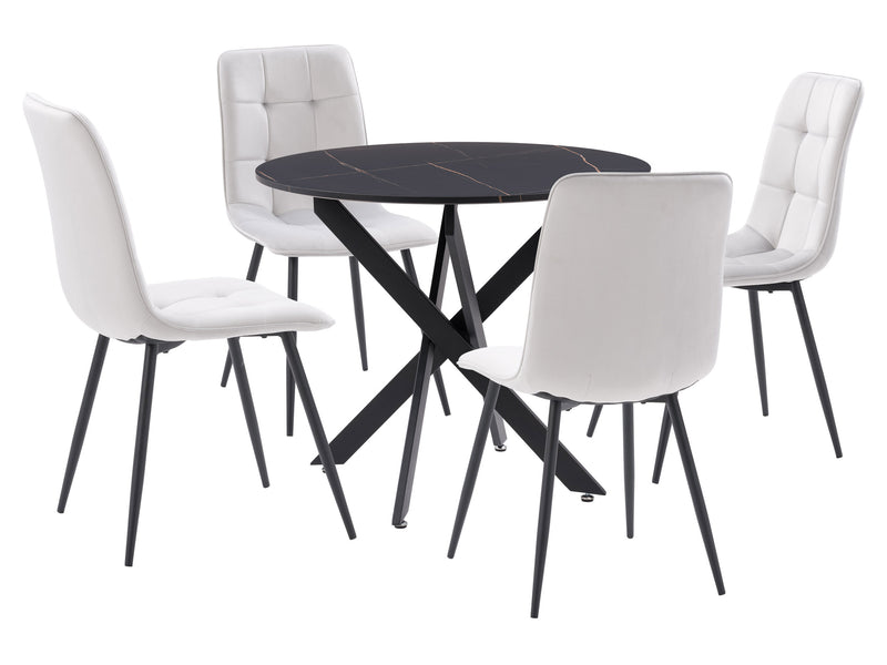grey 5pc Black Dining Room Set Elliot Collection product image by CorLiving