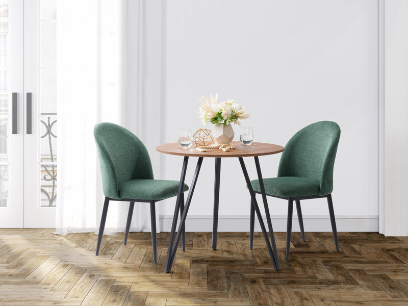 dark green Curved Dining Chairs, Set of 2 Nyla Collection lifestyle scene by CorLiving