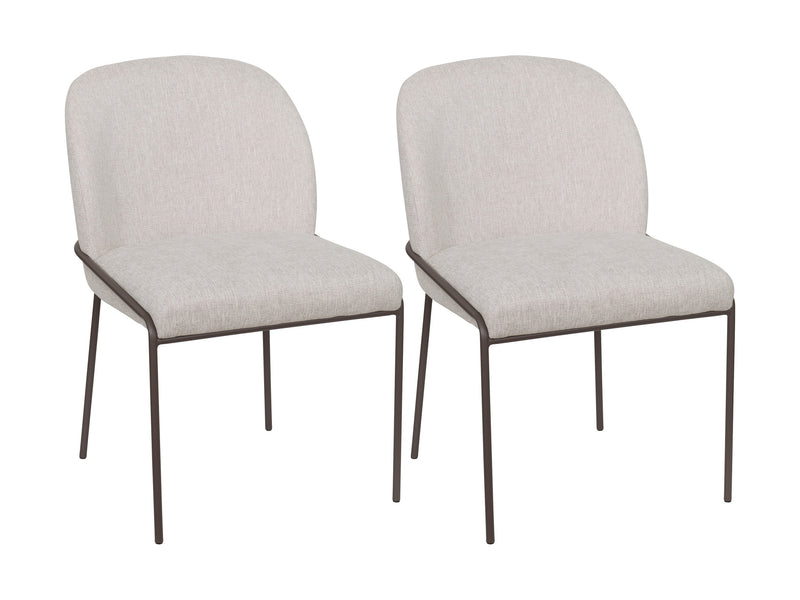 light grey High Back Upholstered Dining Chairs, Set of 2 Blakeley Collection product image by CorLiving