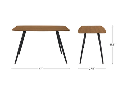 brown Dining Table for Small Spaces Thea Collection measurements diagram by CorLiving#color_brow