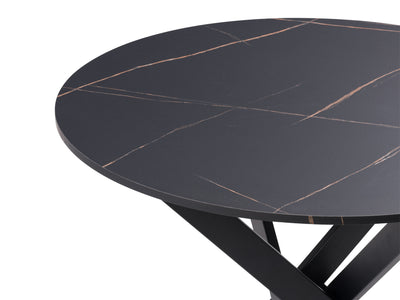 Black Round Dining Table Elliot Collection detail image by CorLiving#color_black