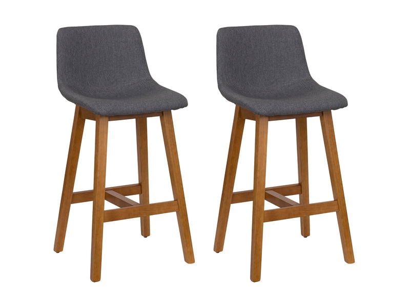 grey Wood Bar Stools Set of 2 Nora Collection product image by CorLiving