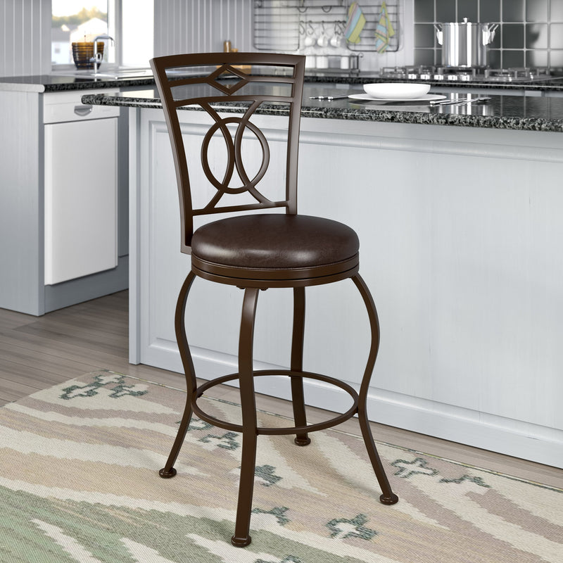 dark brown Metal Bar Stool Counter Height Jericho Collection lifestyle scene by CorLiving