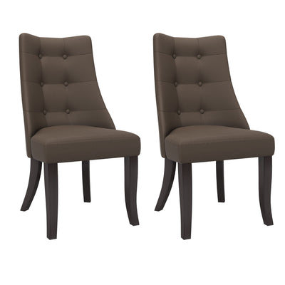 brown Accent Chairs Set of 2 Evan Collection product image by CorLiving#color_brown