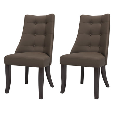 brown Accent Chairs Set of 2 Evan Collection product image by CorLiving#color_brown